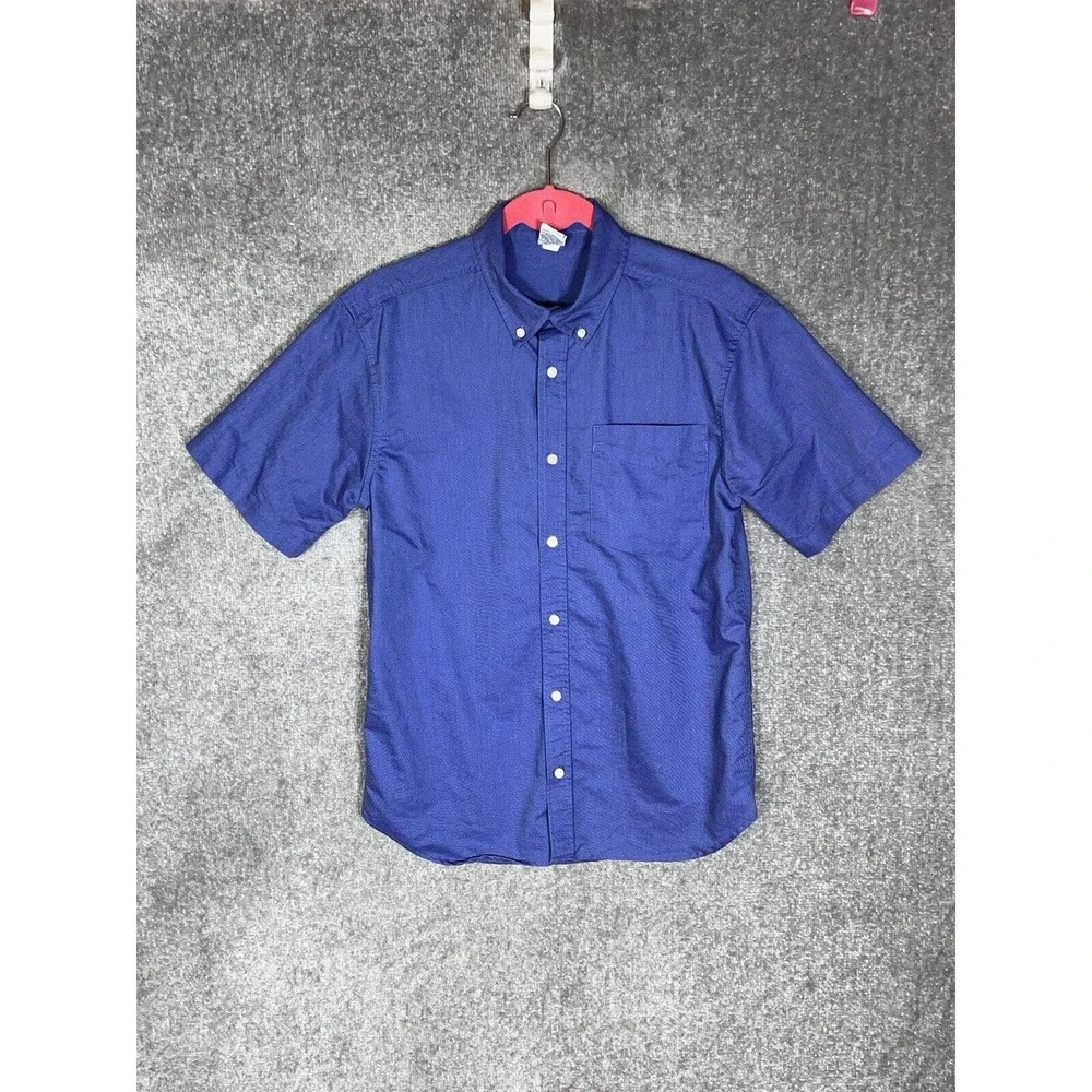 Old Navy Button Down Shirt Boy Size XXL Blue Short Sleeve Chest Pocket Vintage‎